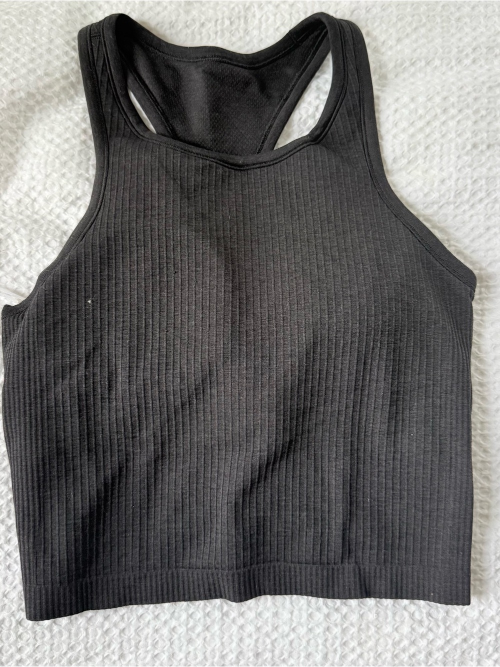 lululemon athletica Black Ribbed High-Neck Racerback Tank